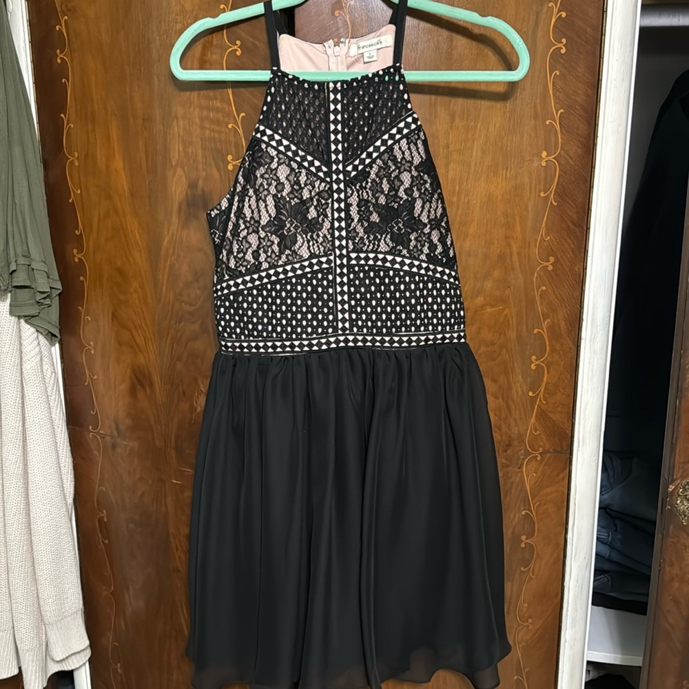 Francesca’s black pink dress